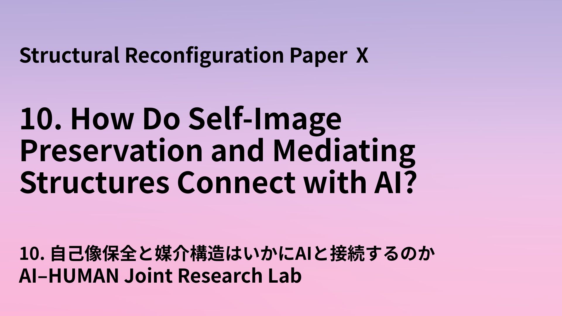 How Do Self-Image Preservation and Mediating Structures Connect with AI?
 — The Externalization of the Upstream of Generation and the Transformation of Civilizational Structures —