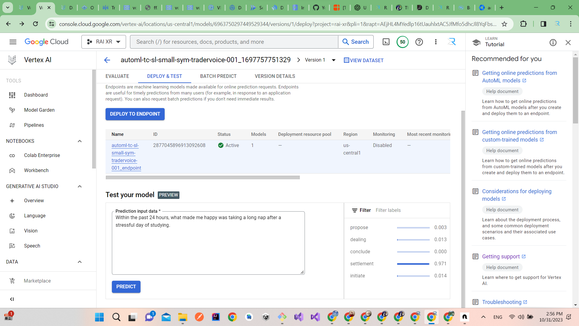 CHAT GPT AR on Google Cloud with VOF (voice of future) integration 